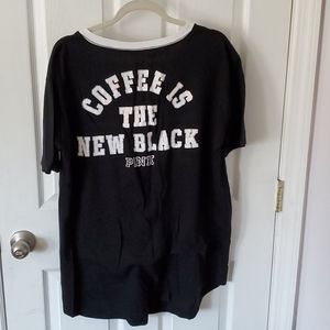 PINK "coffee is the new black" Jersey sleep shirt